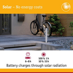 Paulmann 94252 Soley Solar Bollard Light Led Outdoor Luminaire Incl. 1X1.22 Watt Anthracite Plastic 3000 K Warm White - thumbnail 5