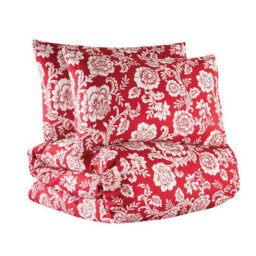 Casa Bonita Baroque Double Duvet Set, Red Damask Design, Soft-Touch Microfibre, 2 Pillowcases - thumbnail 2