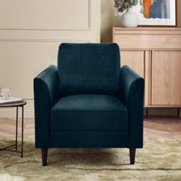 Furniturebox Uk Logan Ocean Blue Fabric Armchair - thumbnail 2