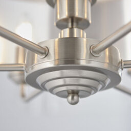 Ceiling Pendant Light - Brushed Chrome Plate & Natural Linen - 6 X 40W E14 - thumbnail 5