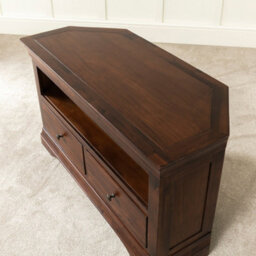 The Furniture Market French Hardwood Mahogany Stained Corner Tv Unit Up To 50 Tv Size - thumbnail 5