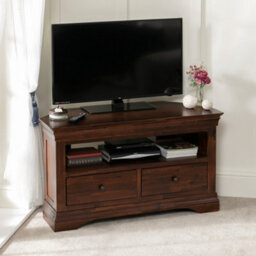 The Furniture Market French Hardwood Mahogany Stained Corner Tv Unit Up To 50 Tv Size - thumbnail 3