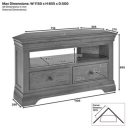 The Furniture Market French Hardwood Mahogany Stained Corner Tv Unit Up To 50 Tv Size - thumbnail 8