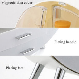 Living And Home Grey Tiered Dustproof Round Desktop Makeup Organizer Cosmetic Storage Box With 3 Drawers - thumbnail 6