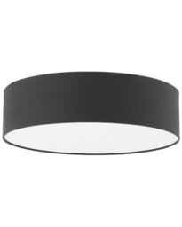 Beliani Flush Ceiling Lamp 45Cm Black Polycotton Drum Shade - Boho Contemporary - thumbnail 3