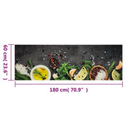 Berkfield Kitchen Rug Washable Spices 60X180 Cm Velvet - thumbnail 5