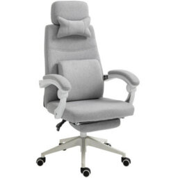 Home Office Chair Swivel Desk Chair With Adjustable Height Footrest Grey - thumbnail 1