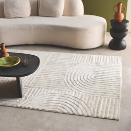 Sweeek - Jenny Indoor Rug With Arches Graphic Pattern, Short Pile, Cream, 200 X 290 Cm - thumbnail 1