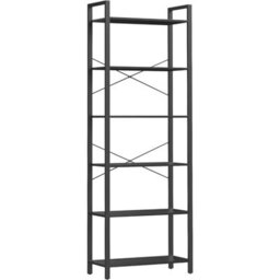 Songmics 6-Tier Tall Bookshelf, Large Bookcase, Freestanding Shelf Unit, Organizing Shelf Unit, Ebony Black And Ink Black - thumbnail 8