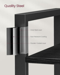 Songmics 6-Tier Tall Bookshelf, Large Bookcase, Freestanding Shelf Unit, Organizing Shelf Unit, Ebony Black And Ink Black - thumbnail 5