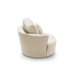 Abakus Direct Chicago Velvet Swivel Chair In Cream - thumbnail 6