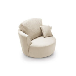 Abakus Direct Chicago Velvet Swivel Chair In Cream - thumbnail 5
