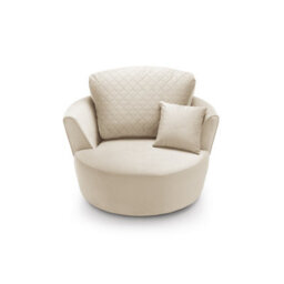 Abakus Direct Chicago Velvet Swivel Chair In Cream - thumbnail 4