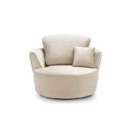 Abakus Direct Chicago Velvet Swivel Chair In Cream