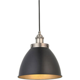 Loops Hanging Ceiling Pendant Light - Small - Aged Pewter Plate & Matt Black Paint - 10W Led E27
