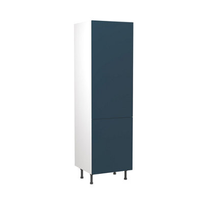 Kitchen Kit Larder Tall Unit 300mm W/ Slab Cabinet Door - Supermatt Blue - image 1