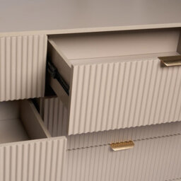 Ohs Ribbed 6 Drawer Cabinet Chest Of Drawers Sideboard - Natural - thumbnail 6