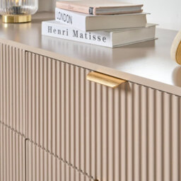 Ohs Ribbed 6 Drawer Cabinet Chest Of Drawers Sideboard - Natural - thumbnail 2