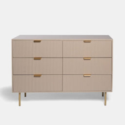 Ohs Ribbed 6 Drawer Cabinet Chest Of Drawers Sideboard - Natural - thumbnail 3