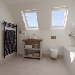 L80Xw44Cm Bramley Medium Grey Solid Wood Bathroom Vanity With Shelf - thumbnail 6