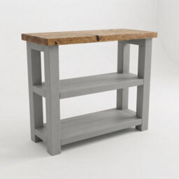 L80Xw44Cm Bramley Medium Grey Solid Wood Bathroom Vanity With Shelf - thumbnail 8
