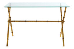 Premier Housewares Interiors By Premier Unique Design Console Table, Elegant Console Table With Drawers For Livingroom, Glass Top Console Table - thumbnail 1