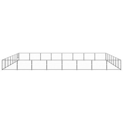 Berkfield Durable Dog Kennel Black 56 M2 Steel - image 1