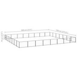Berkfield Durable Dog Kennel Black 56 M2 Steel - thumbnail 6