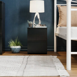 Lassic Vida Designs Denver Black 2 Drawer Bedside Chest (H)400mm (W)295mm (D)295mm - thumbnail 3