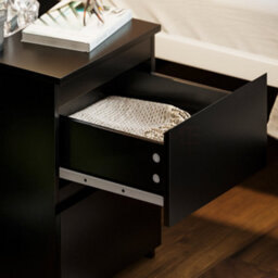 Lassic Vida Designs Denver Black 2 Drawer Bedside Chest (H)400mm (W)295mm (D)295mm - thumbnail 5