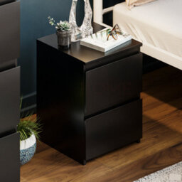 Lassic Vida Designs Denver Black 2 Drawer Bedside Chest (H)400mm (W)295mm (D)295mm - thumbnail 4