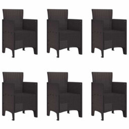 Berkfield Garden Dining Set 7 Pcs Brown Polt Rattan - thumbnail 5