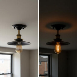 Vintage Ceiling Light Semi Flush Mount Black Ceiling Light Metal Pendant Ceiling Lampshade With E27 Holder For Living Room - thumbnail 5