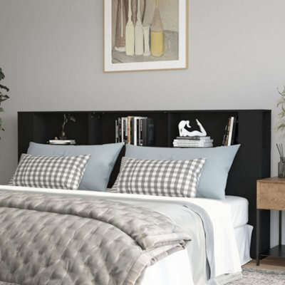 Vidaxl Headboard Cabinet Black 220X18.5X104.5 Cm Headboard Cabinets - image 1