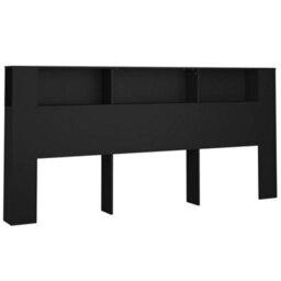 Vidaxl Headboard Cabinet Black 220X18.5X104.5 Cm Headboard Cabinets - thumbnail 2