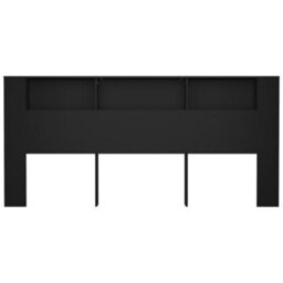 Vidaxl Headboard Cabinet Black 220X18.5X104.5 Cm Headboard Cabinets - thumbnail 4