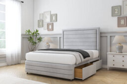 "Sloomy Ashford Silver Naples Divan Bed Set 2 Drawers Foot-End - 26"" Strutted  & 12"" Footboard 4' Small Double" - thumbnail 3