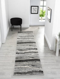 Obsidian Modern Low Pile Area Rug - Coast Waves Abstract Design Grey 200Cm X 290Cm - thumbnail 6