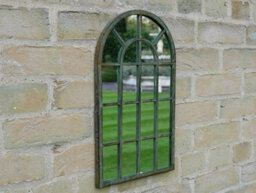 Annibells Green Metal Arched Vintage Garden Wall Mirror (13126) - thumbnail 5