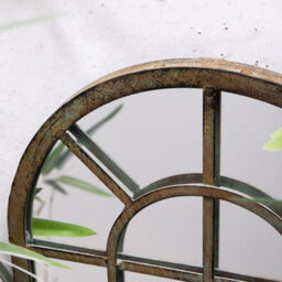 Annibells Green Metal Arched Vintage Garden Wall Mirror (13126) - thumbnail 2