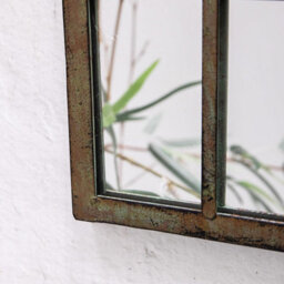 Annibells Green Metal Arched Vintage Garden Wall Mirror (13126) - thumbnail 3