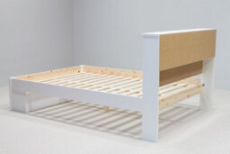 Save On Goods UK 4Ft6 Double Pure White,wood,wooden Low Foot End, Bed Frame.shaker Style With Shelves. Storage Drawer Options - thumbnail 2