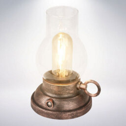 Briloner Lantern Rechargeable Led Table Oil Lamp Candle Antique Style Ip44 Outdoor Bronze - thumbnail 8