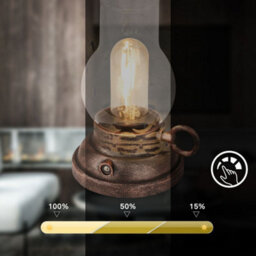 Briloner Lantern Rechargeable Led Table Oil Lamp Candle Antique Style Ip44 Outdoor Bronze - thumbnail 5