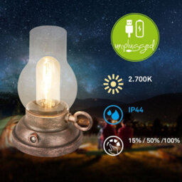 Briloner Lantern Rechargeable Led Table Oil Lamp Candle Antique Style Ip44 Outdoor Bronze - thumbnail 6