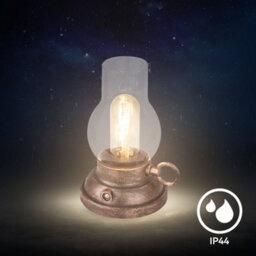 Briloner Lantern Rechargeable Led Table Oil Lamp Candle Antique Style Ip44 Outdoor Bronze - thumbnail 3