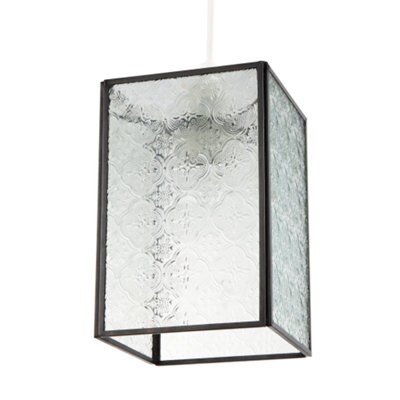 Happy Homewares Vintage Traditional Bronze Pendant Shade With Clear Moroccan Glass - image 1