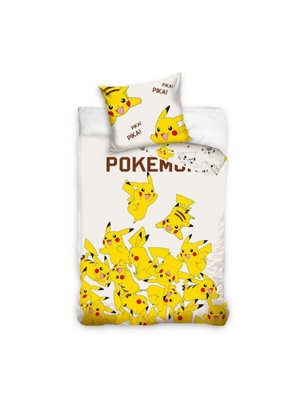 Pokemon Pikachu Pika Single Duvet Cover And Pillowcase Set - European Size