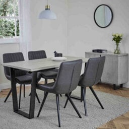 Soho Grey 140Cm Dining Table Seats 4 - By Roseland Furniture - thumbnail 3