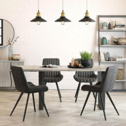Soho Grey 140Cm Dining Table Seats 4 - By Roseland Furniture - thumbnail 4